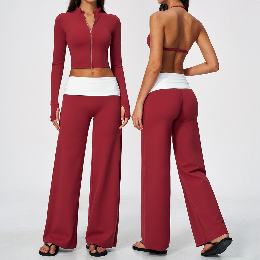 Yoga For Fitness - Zip Jacket Wide Leg Pants 2