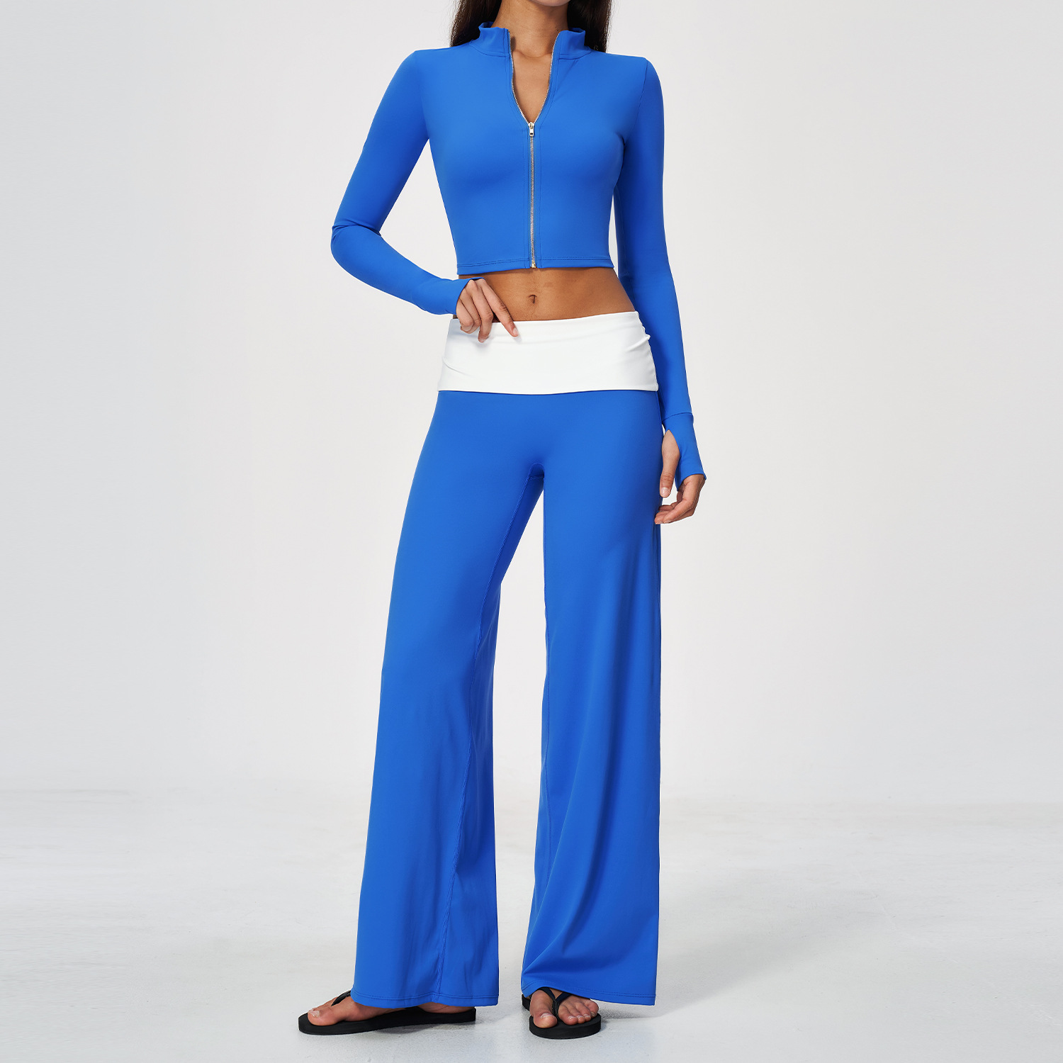 Zip Jacket Wide Leg Pants 2 Pi - Yoga For Fitness ulasan dan harga