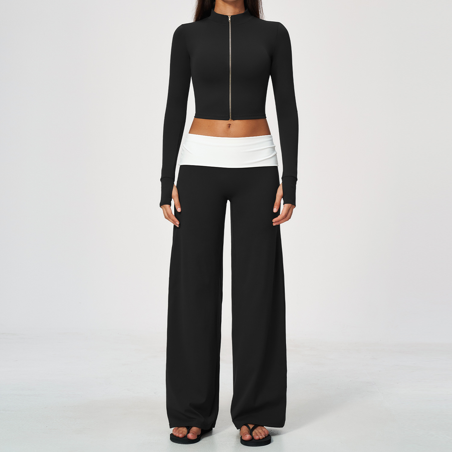 Zip Jacket Wide Leg Pants 2 Pi - Yoga For Fitness ulasan dan harga
