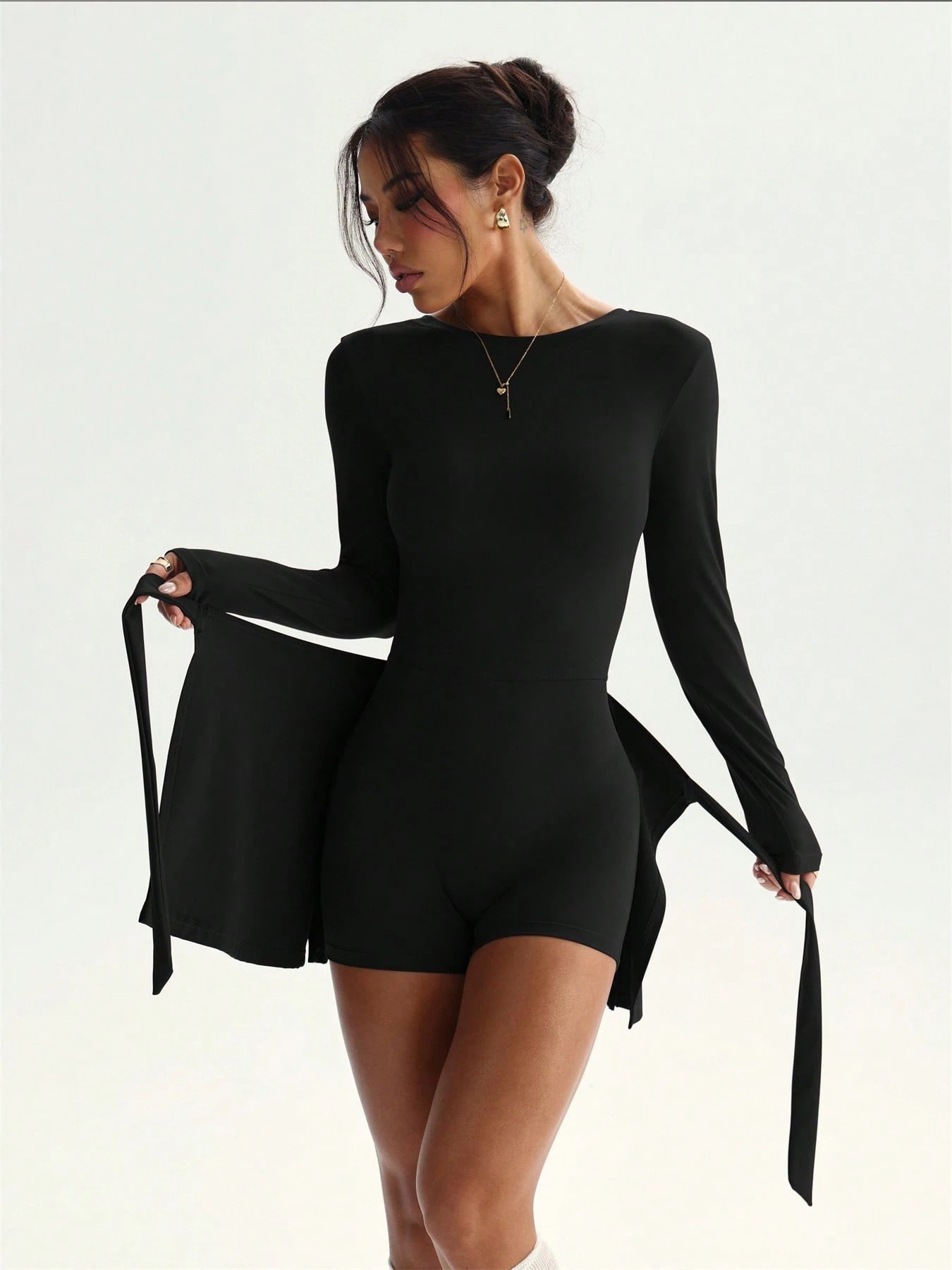Solid Color Long Sleeved Slim  - Yoga Fitness Wear ulasan dan harga