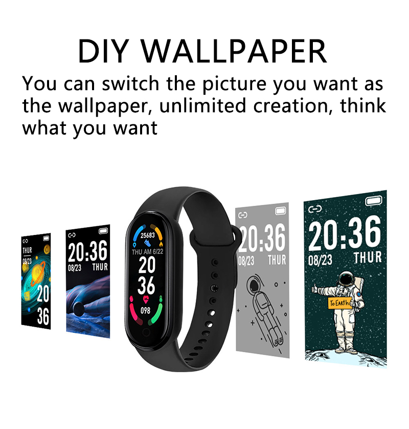 M6 Smart Watch Men Women Fitne - Wrist Wraps Fitness ulasan dan harga