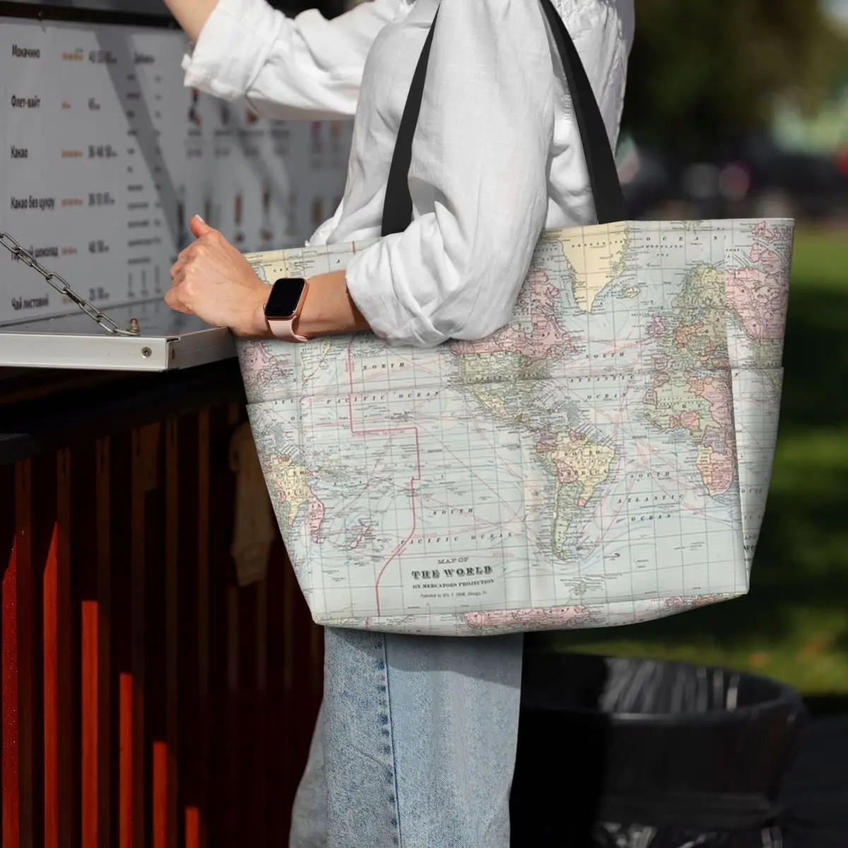 Vintage World Map 1901 Beach T - Yoga Fitness World ulasan dan harga