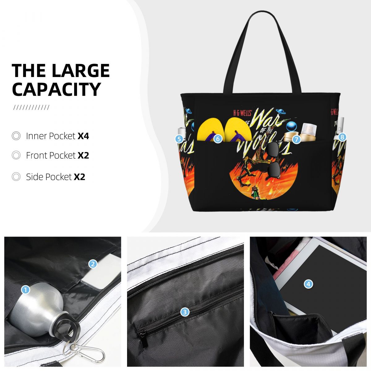 War Of The Worlds Beach Tote B - Yoga Fitness World ulasan dan harga