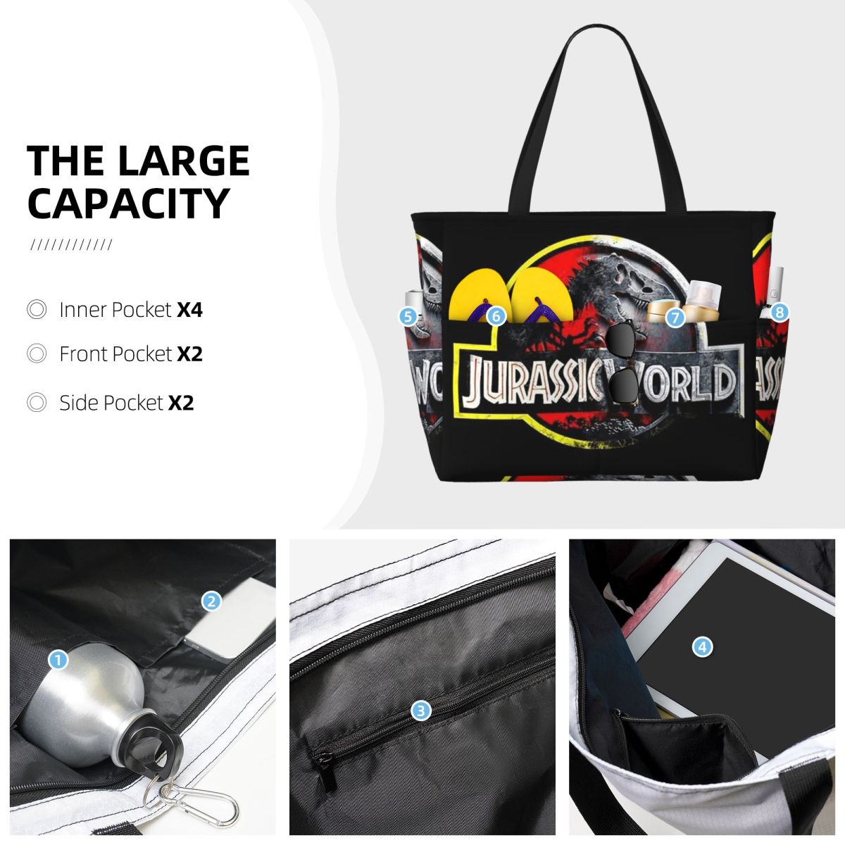 Jurassic World Beach Tote Bag  - Yoga Fitness World ulasan dan harga