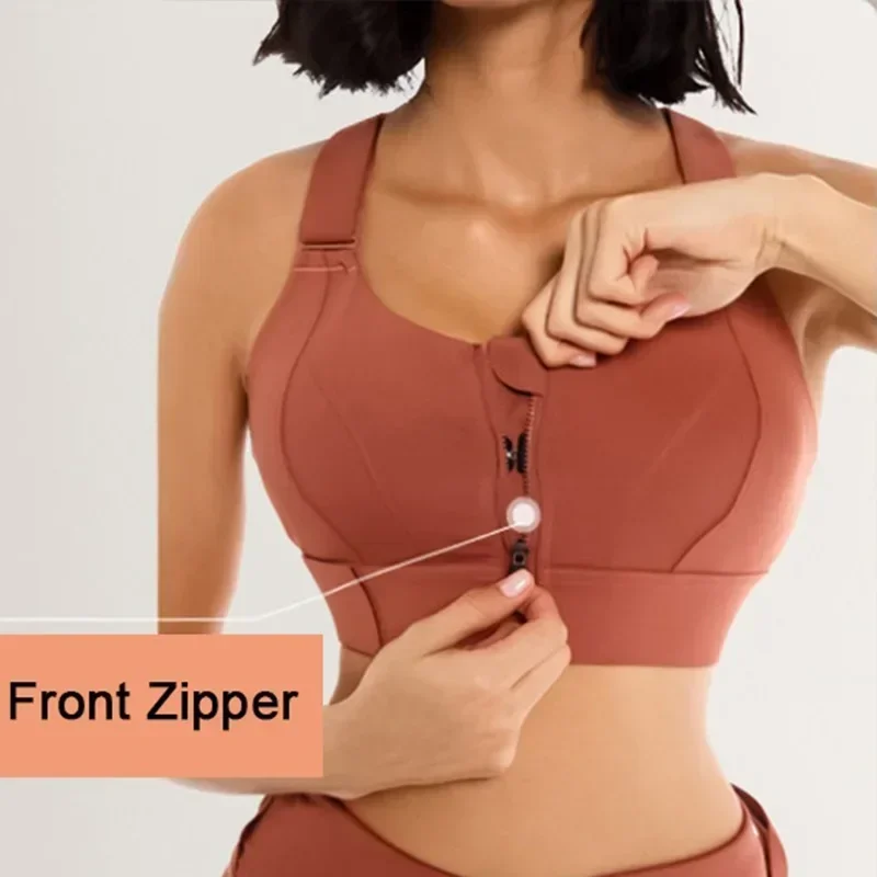 Front Zipper Women Sports Bra  - Yoga Fitness Plus ulasan dan harga