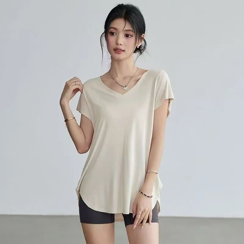 Women's Slimming Round Neck Yo - Yoga Fitness Exercises ulasan dan harga